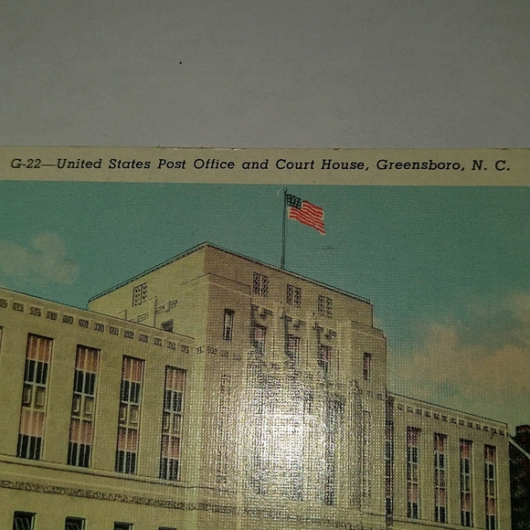 Old postcard depicting post office Greensboro NC - Picture 2 of 4